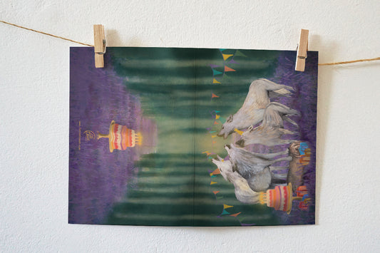 Wenskaart | Zingende wolven