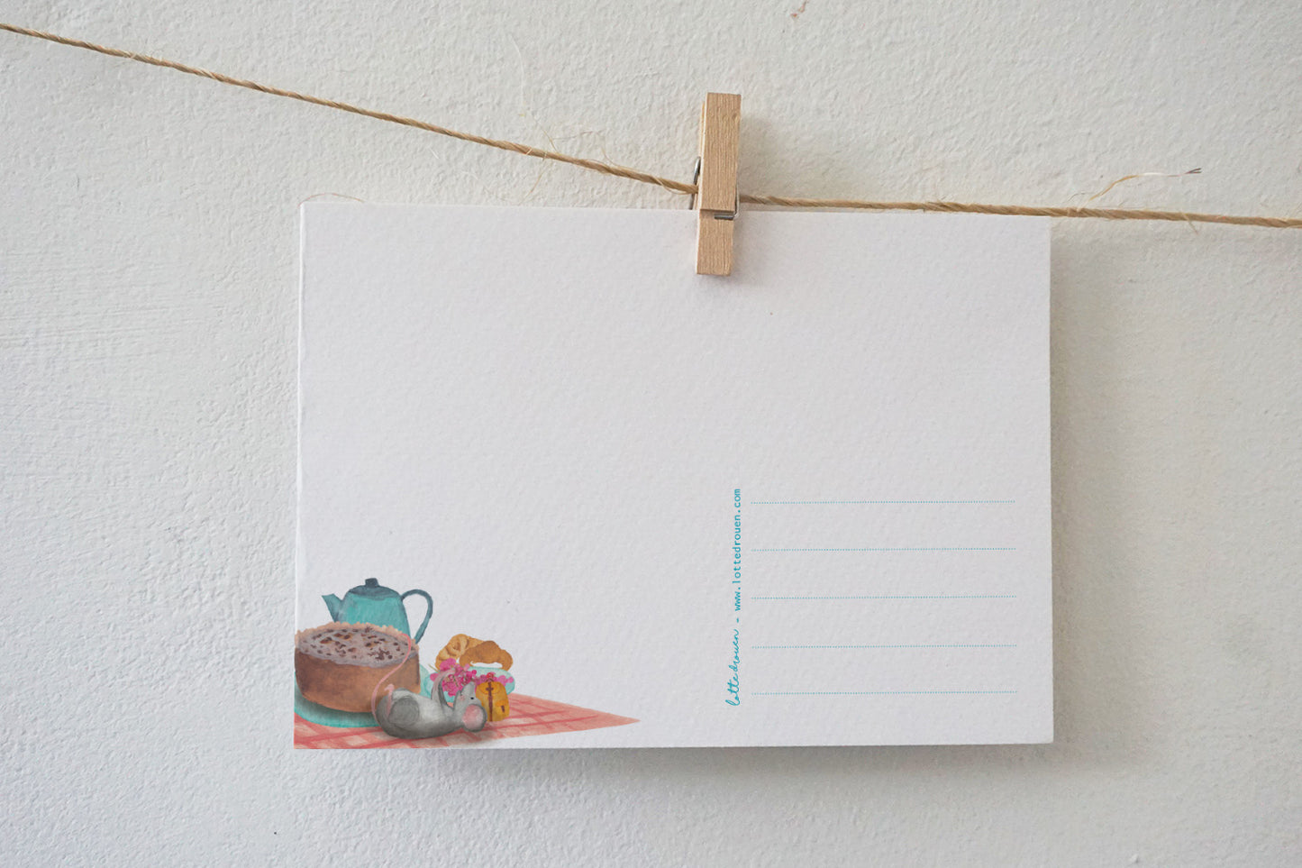 Ansichtkaart | Picknicken tussen bloemen