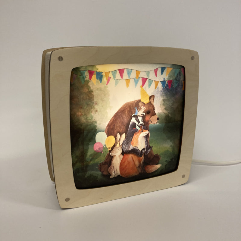 Plaat Seizoenenlamp/Raamhanger | Feestje met dieren