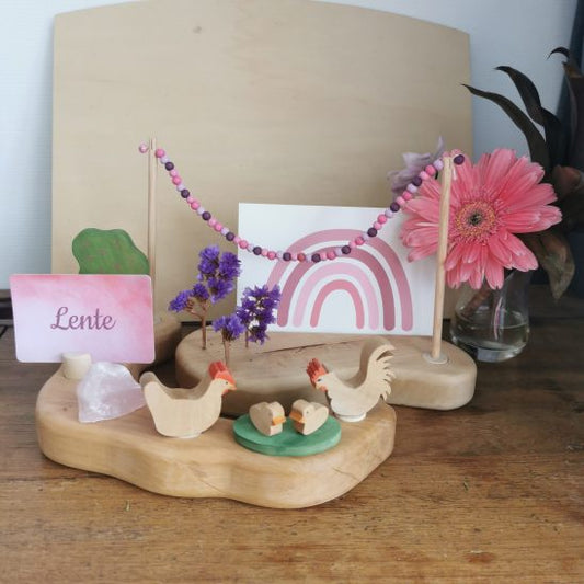 Houten Slingertje voor op 2 slingerpaaltjes | Paars/Roze