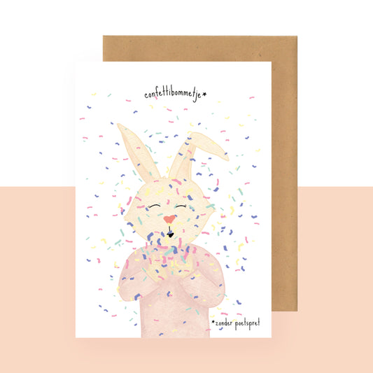 Wenskaart | Confettibommetje