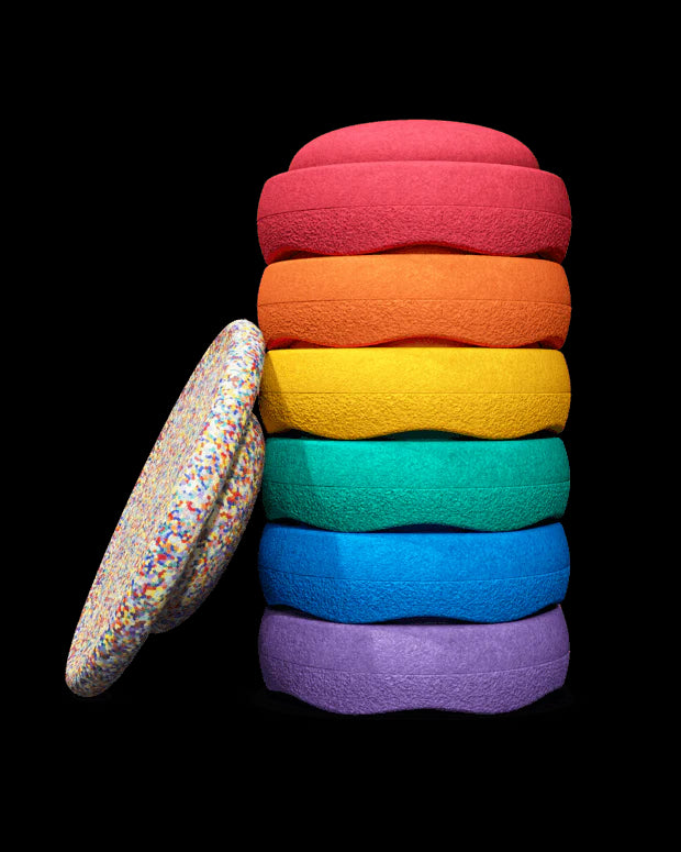 Stapelstein | ORIGINAL Regenboog Classic + Super Confetti Balanceerbord (SET 6 + 1)