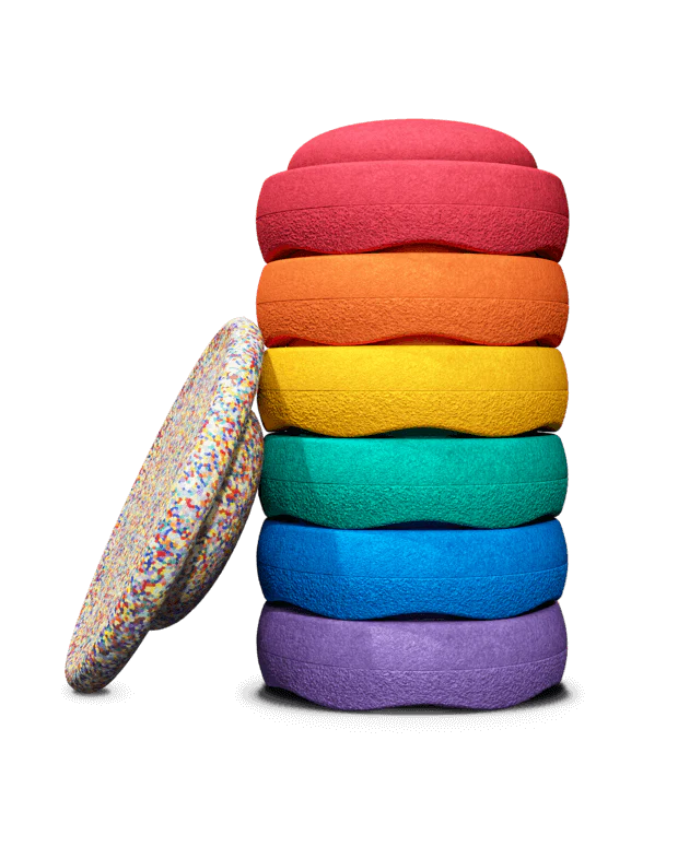 Stapelstein | ORIGINAL Regenboog Classic + Super Confetti Balanceerbord (SET 6 + 1)