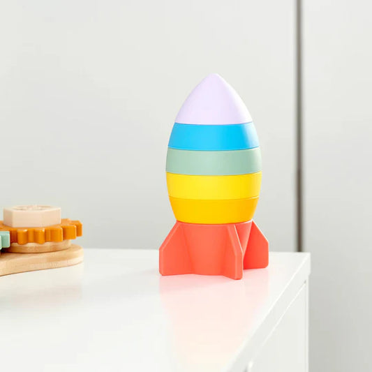 Silisoft Stapelbare Raket (regenboog)