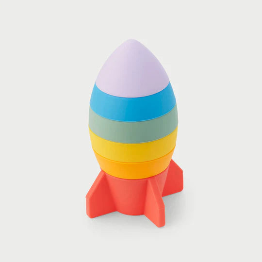 Silisoft Stapelbare Raket (regenboog)