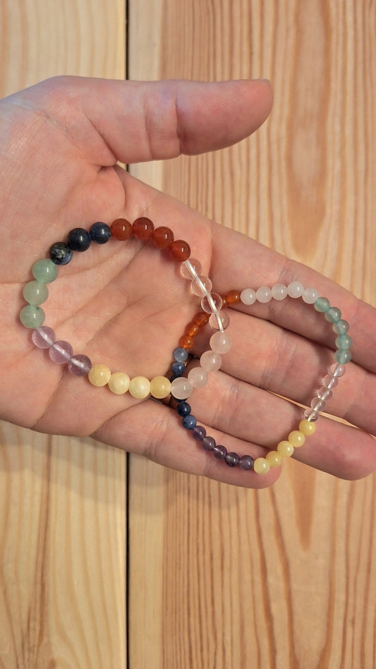 Chakra Kogelarmbandje (echte edelstenen)