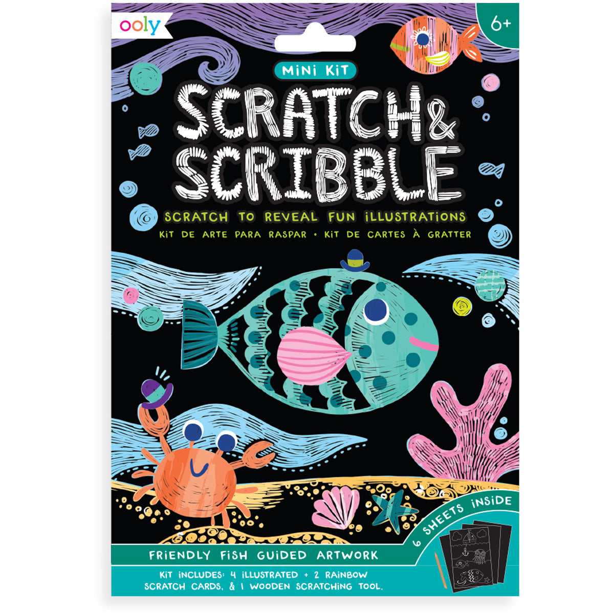 Kraskunst | Mini Scratch & Scribble - Friendly Fish