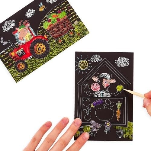 Kraskunst | Mini Scratch & Scribble - Farm Animals