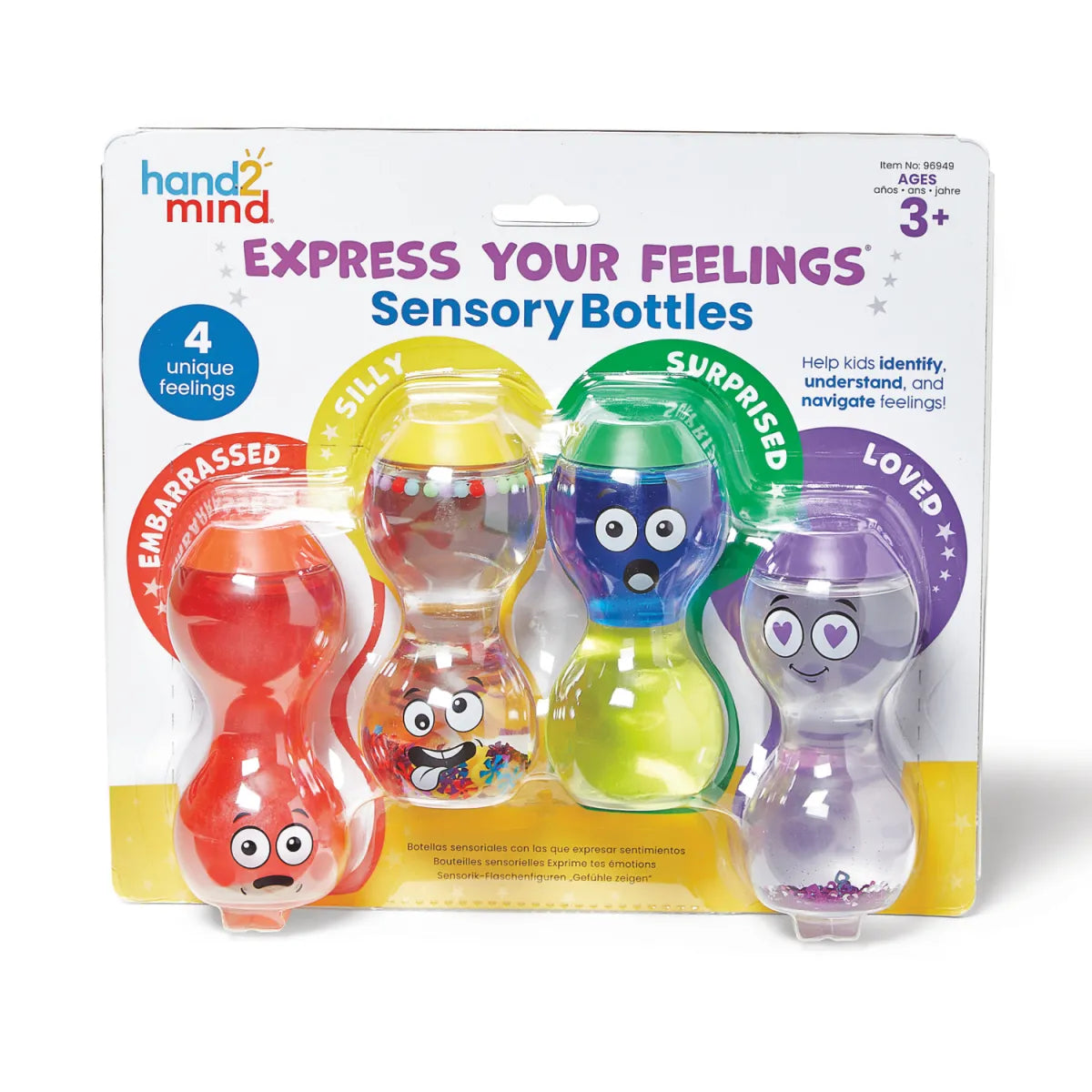 Set Sensorische Flessen | Express your feelings (verlegen, gek, verrast, geliefd)