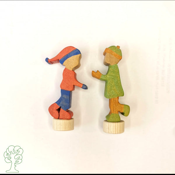 Houten Steker | Winterkindje Rood