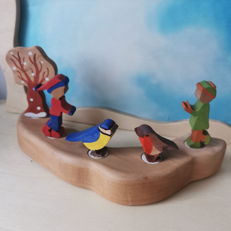 Houten Steker | Winterkindje Rood