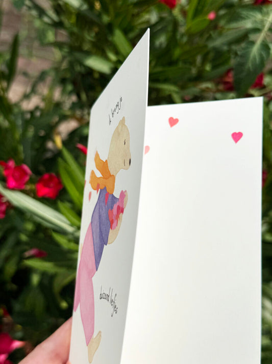Dubbele Wenskaart | Ik breng je duizend liefjes