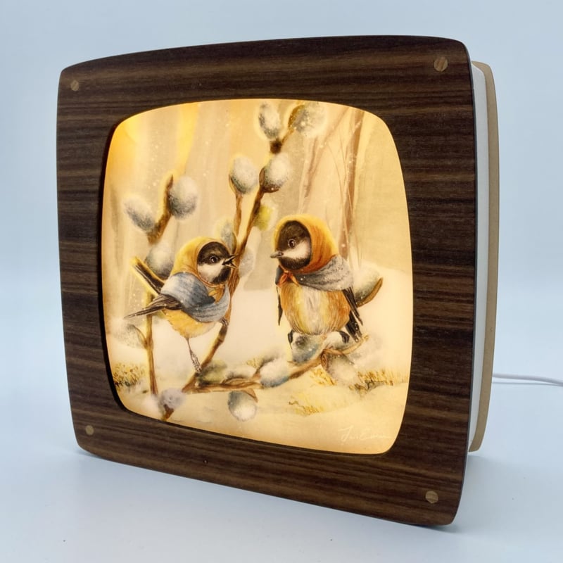 Plaat Seizoenenlamp/Raamhanger | Chickadees Chats