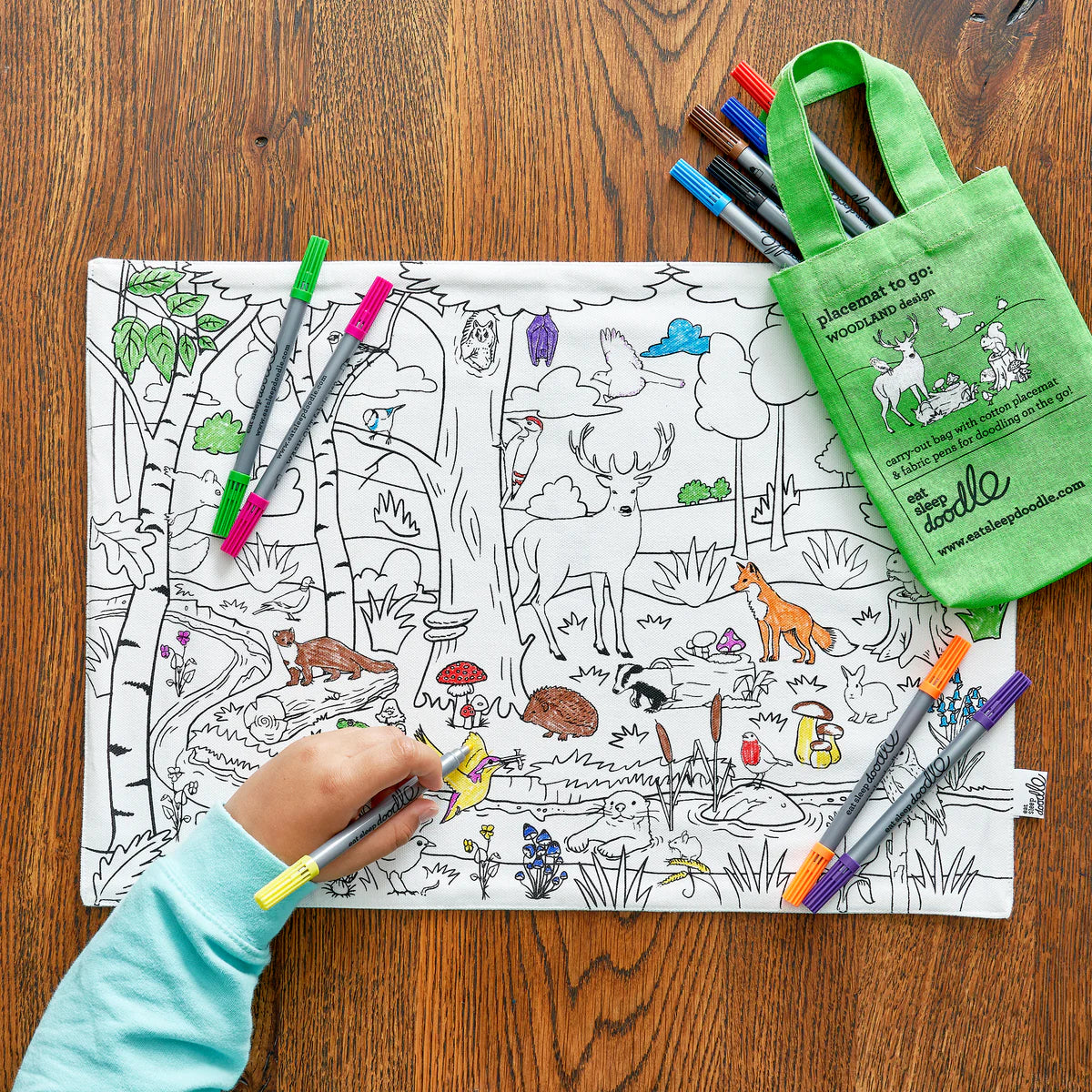 Placemat to go | Bos (incl. uitwasbare textielstiften)