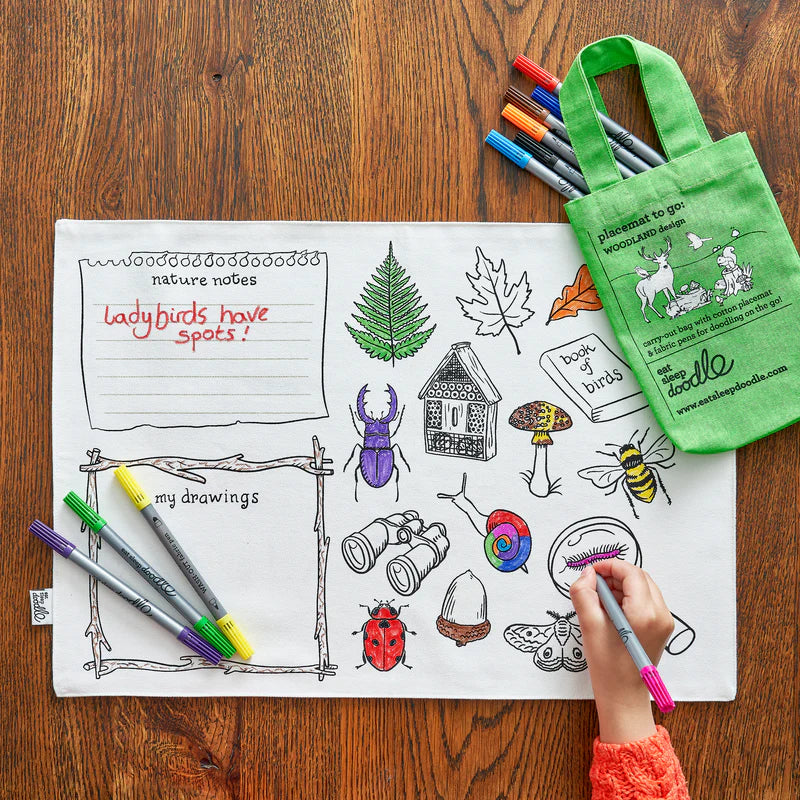 Placemat to go | Bos (incl. uitwasbare textielstiften)