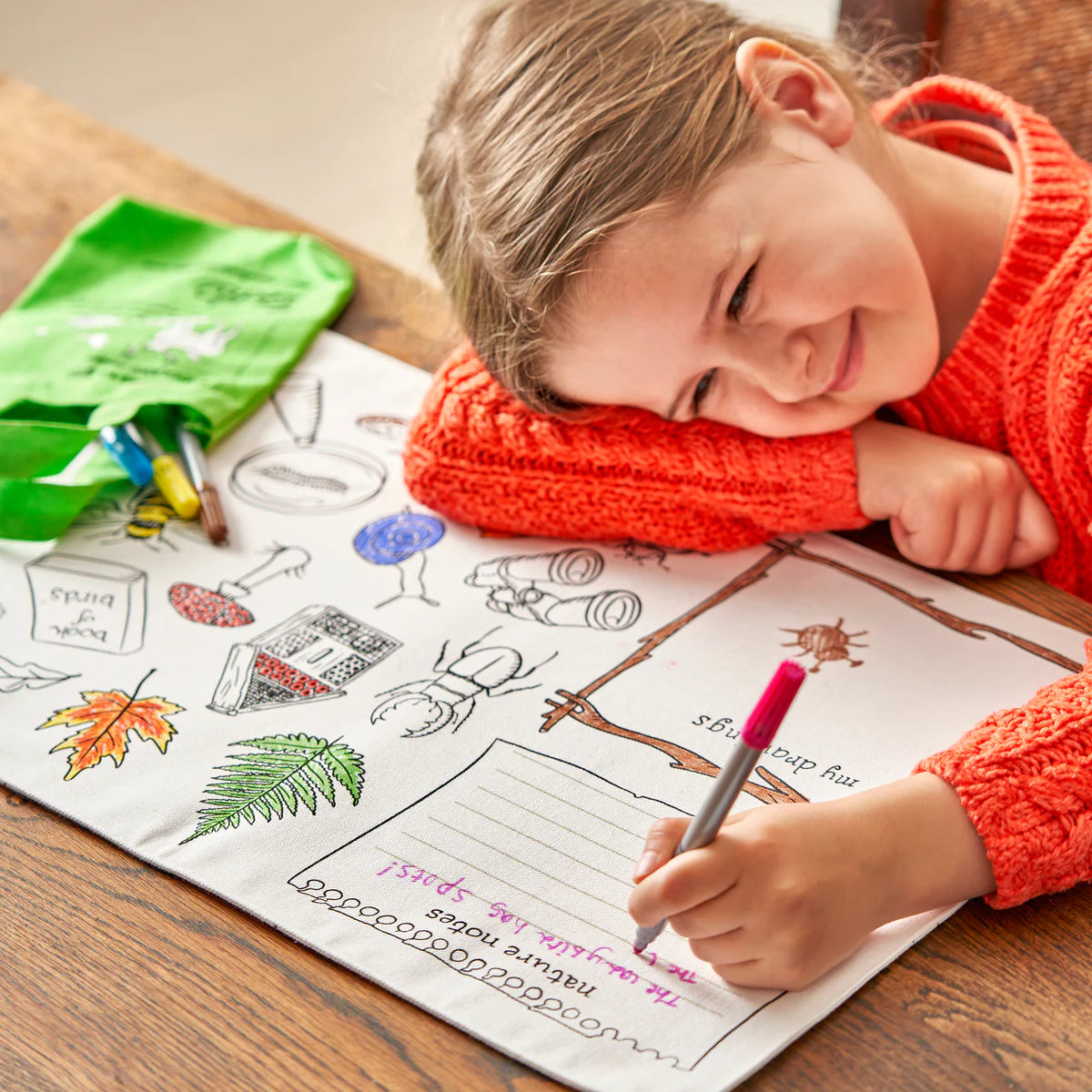 Placemat to go | Bos (incl. uitwasbare textielstiften)