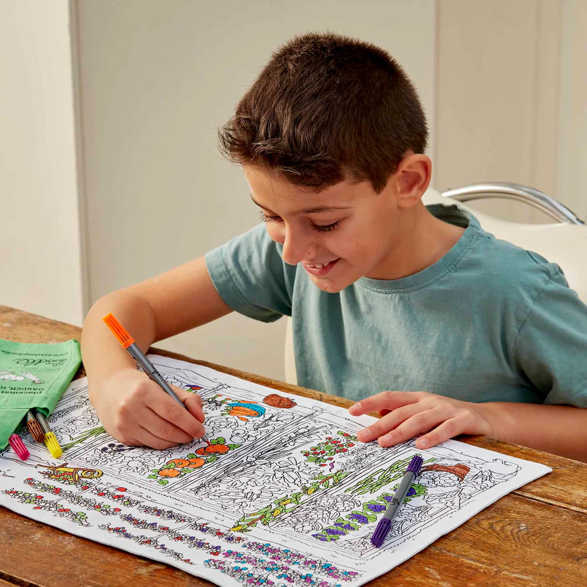 Placemat to go | Tuinieren, Groeien en Eten (incl. uitwasbare textielstiften)