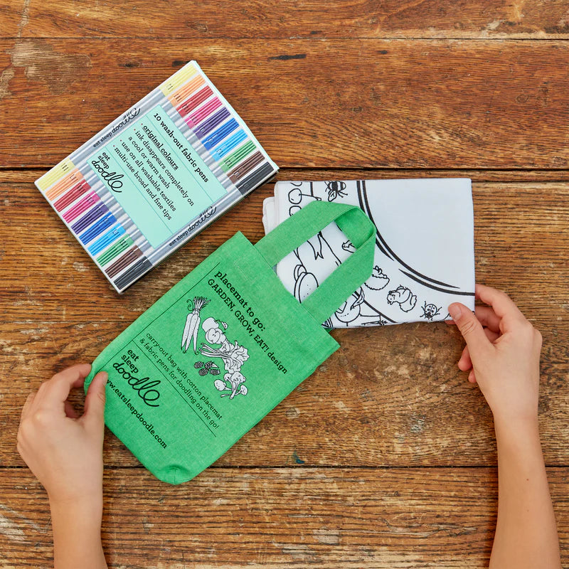 Placemat to go | Tuinieren, Groeien en Eten (incl. uitwasbare textielstiften)