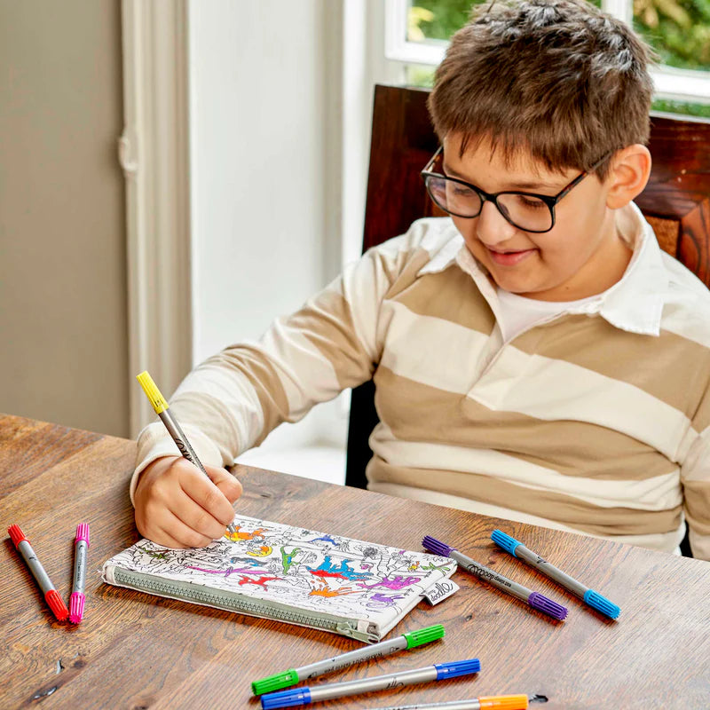 Etui to go | Dino (incl. uitwasbare textielstiften)