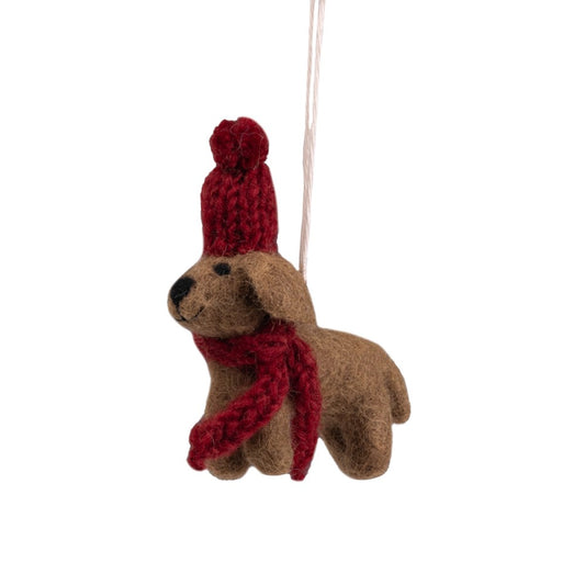 Kersthanger | Teckel met Muts en Sjaal