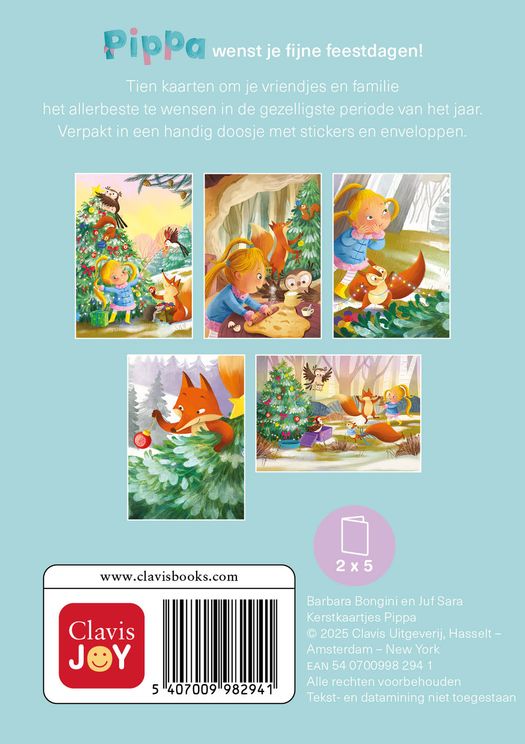 Pippa Kerstkaartjes (10 met enveloppen + stickers)