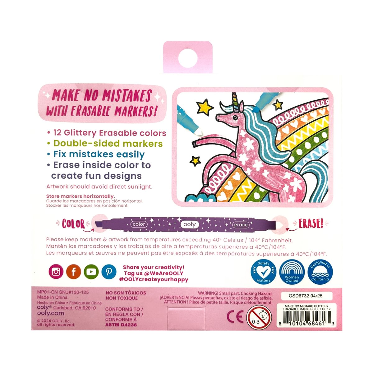 Uitwisbare Glitterstiften | Make No Mistake Glittery Markers (3+)