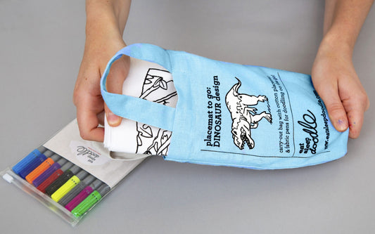 Placemat to go | Dino (incl. uitwasbare textielstiften)