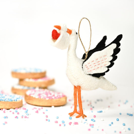 Geboortehanger Ooievaar met Hartje