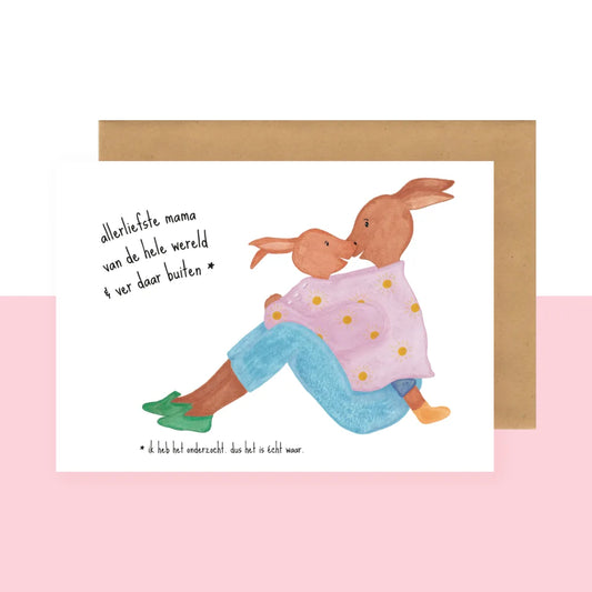 Wenskaart | Allerliefste mama van de hele wereld & ver daar buiten