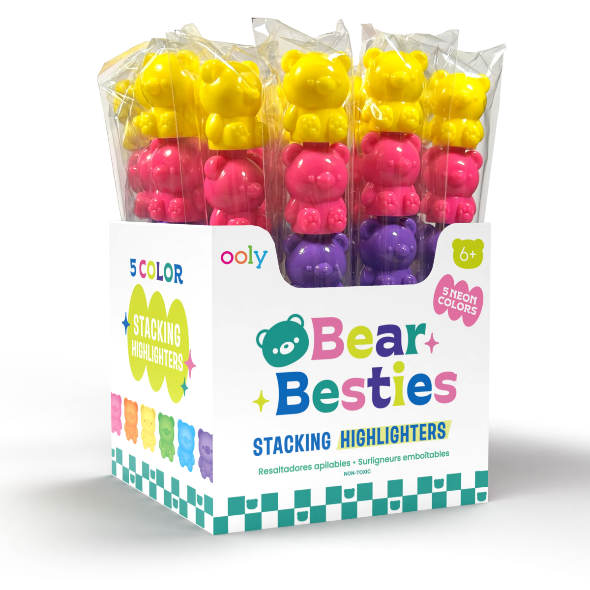 Stacking Highlighters | Bear Besties (5 neonkleuren) 6+