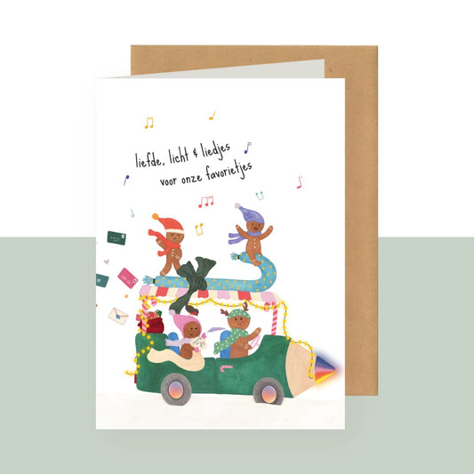 Dubbele Wenskaart | Liefde, licht & liedjes voor onze favorietjes