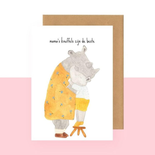 Wenskaart | Mama's knuffels zijn de beste