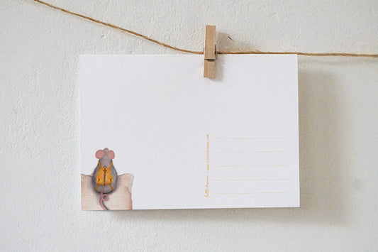 Ansichtkaart | Ijsbeer kijkend naar het noorderlicht