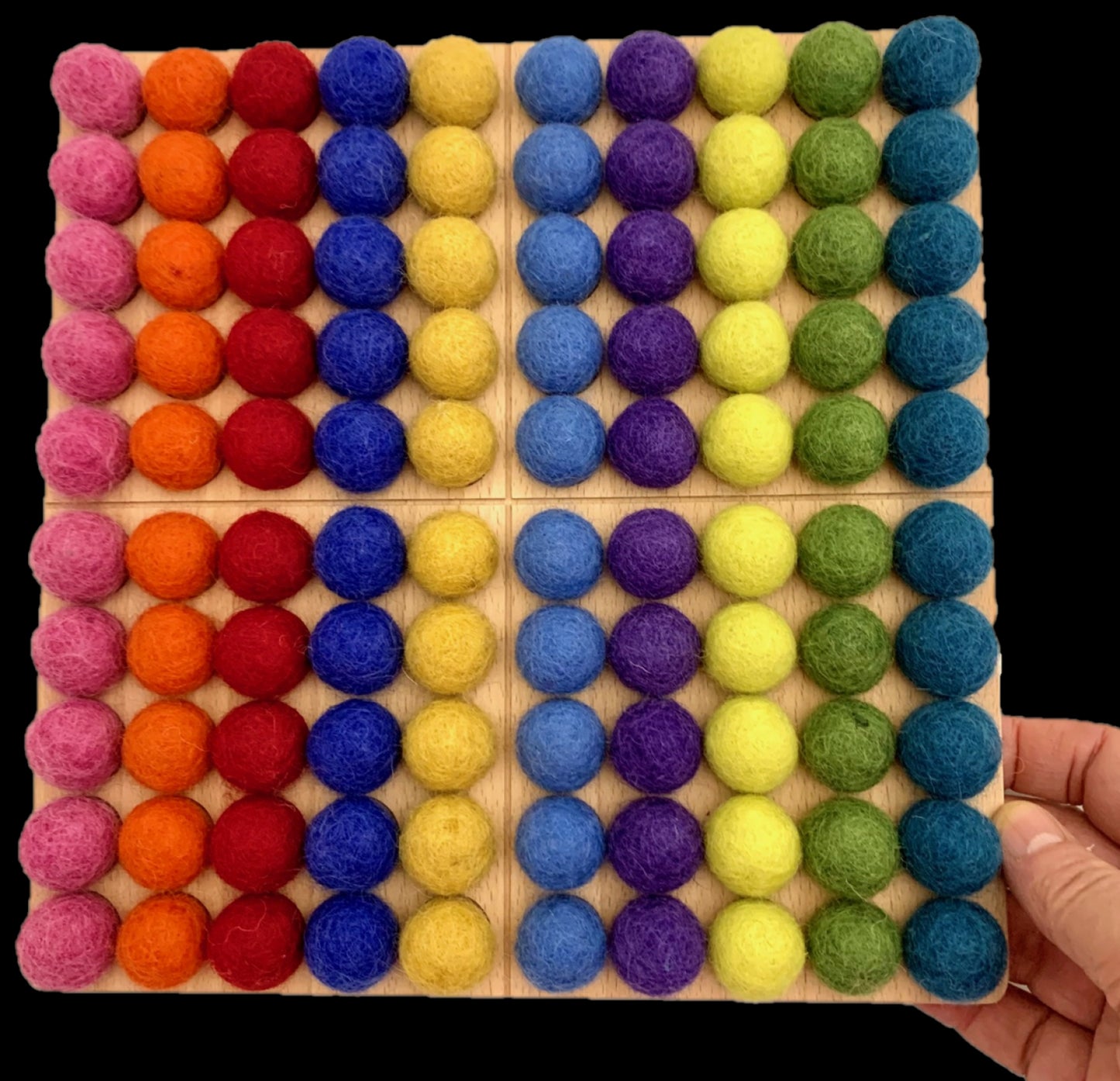 Wolvilten Balletjes | Regenboog (100 - 2cm)