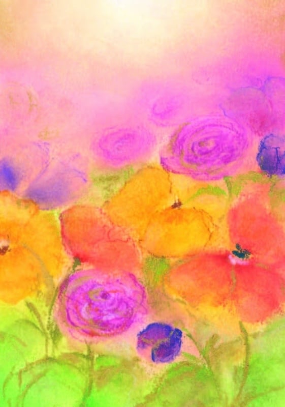 Ansichtkaart | Bonte bloemen