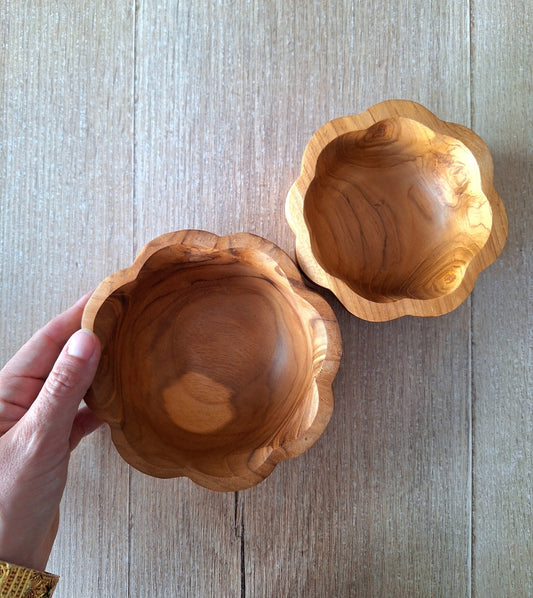 Teakhouten Kommen | Bloemen