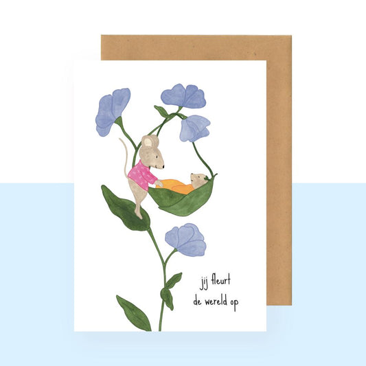 Wenskaart | Jij fleurt de wereld op