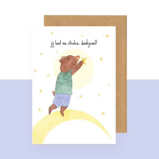 Wenskaart | Jij laat me stralen - dankjewel!