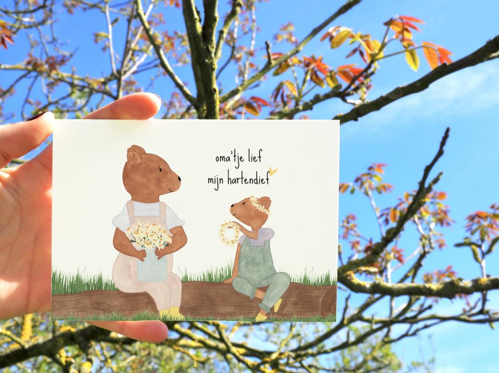 Wenskaart | Oma'tje lief mijn hartendief