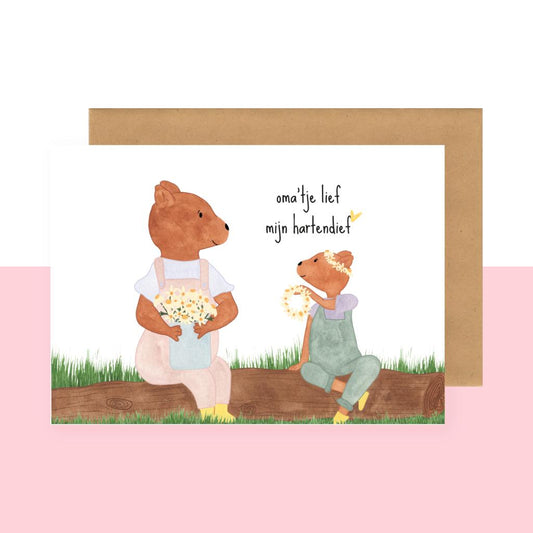 Wenskaart | Oma'tje lief mijn hartendief