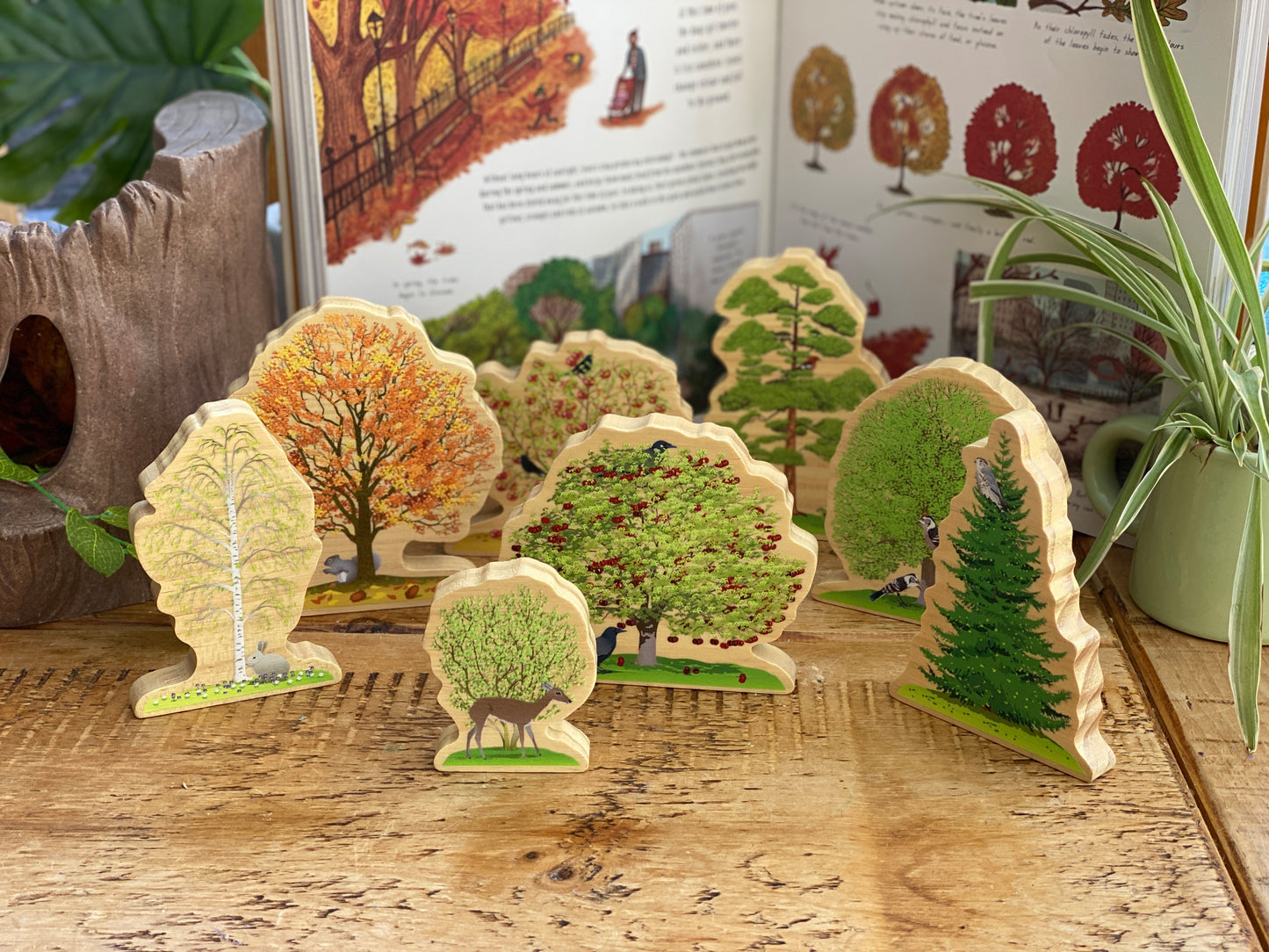 Four Seasons Trees Wooden Play Set (8 bomen, 16 mogelijkheden)