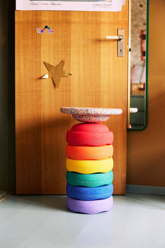 Stapelstein | ORIGINAL Regenboog Classic + Super Confetti Balanceerbord (SET 6 + 1)