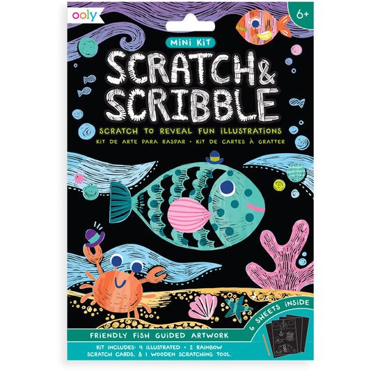 Kraskunst | Mini Scratch & Scribble - Friendly Fish