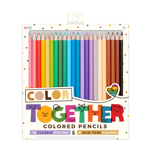 Kleurpotloden | Color Together M(18 klassieke kleuren + 6 huidskleuren)