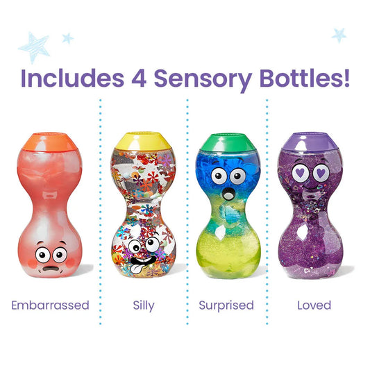 Set Sensorische Flessen | Express your feelings (verlegen, gek, verrast, geliefd)