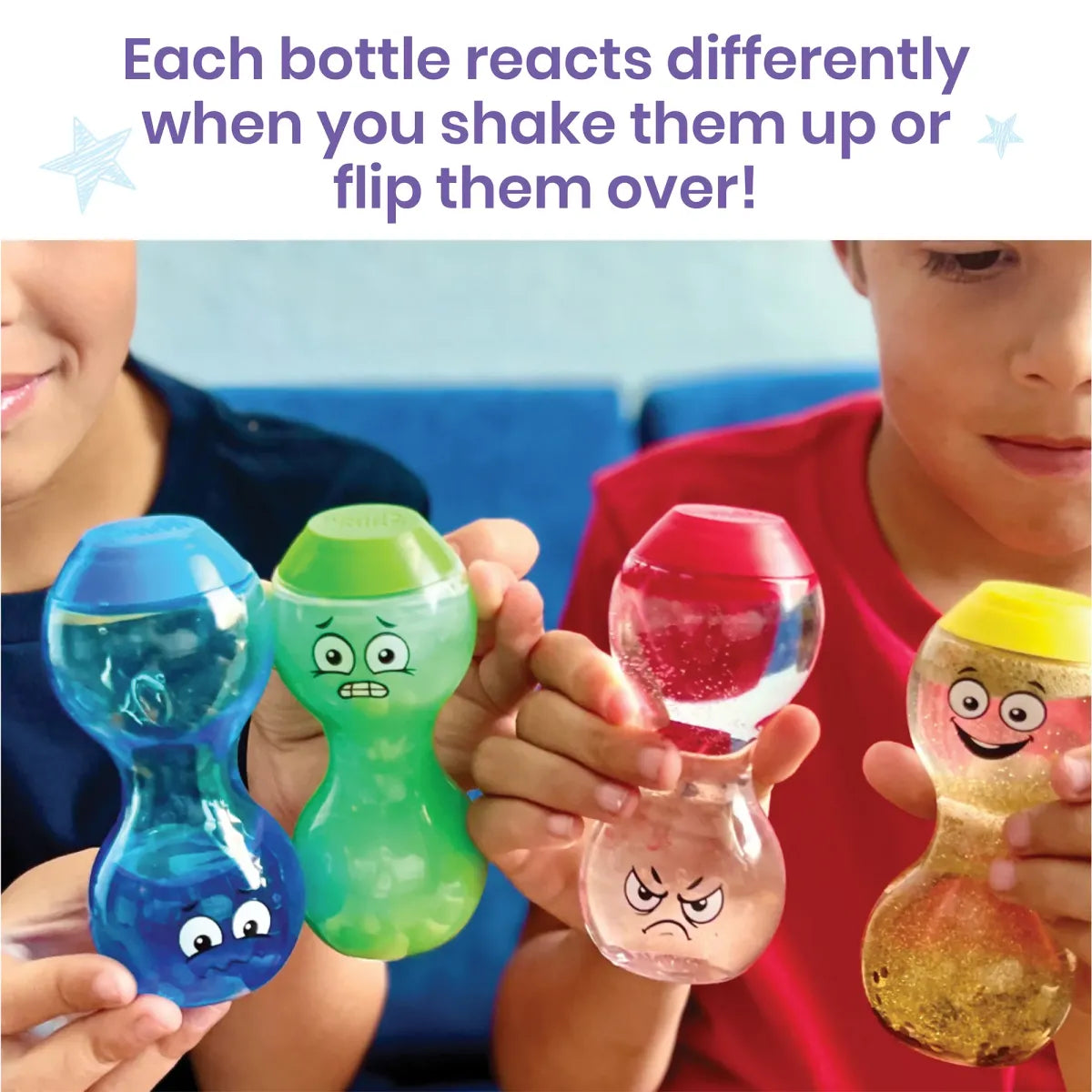 Set Sensorische Flessen | Express your feelings (blij, verdrietig, bang, boos)