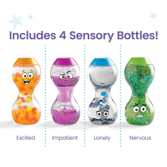 Set Sensorische Flessen | Express your feelings (opgewonden, ongeduldig, eenzaam, nerveus)