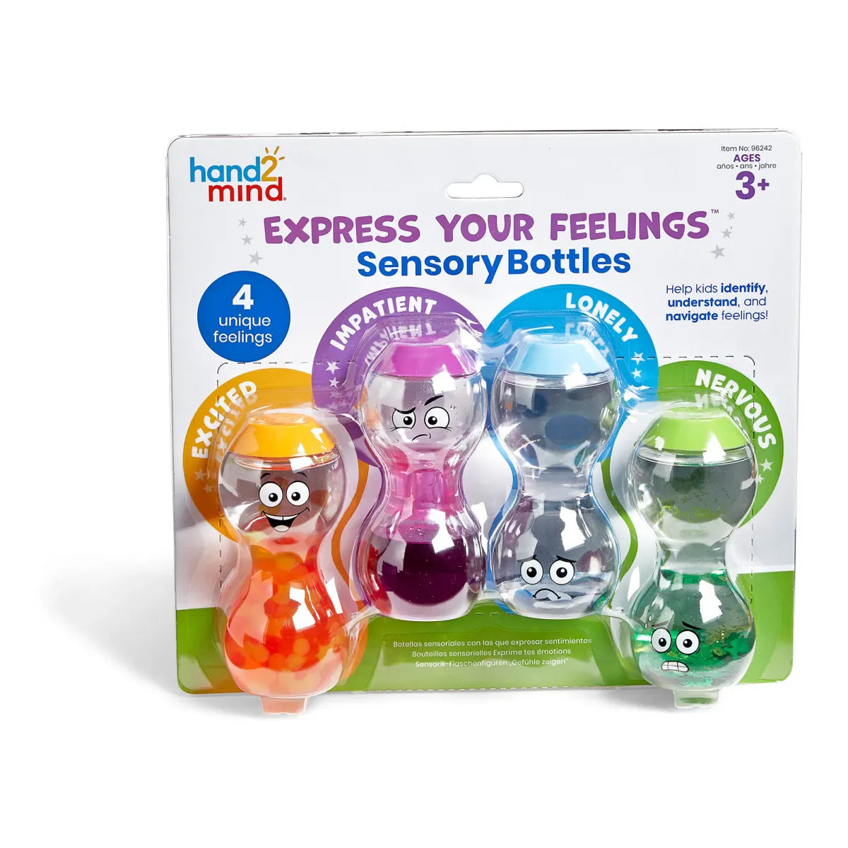 Set Sensorische Flessen | Express your feelings (opgewonden, ongeduldig, eenzaam, nerveus)