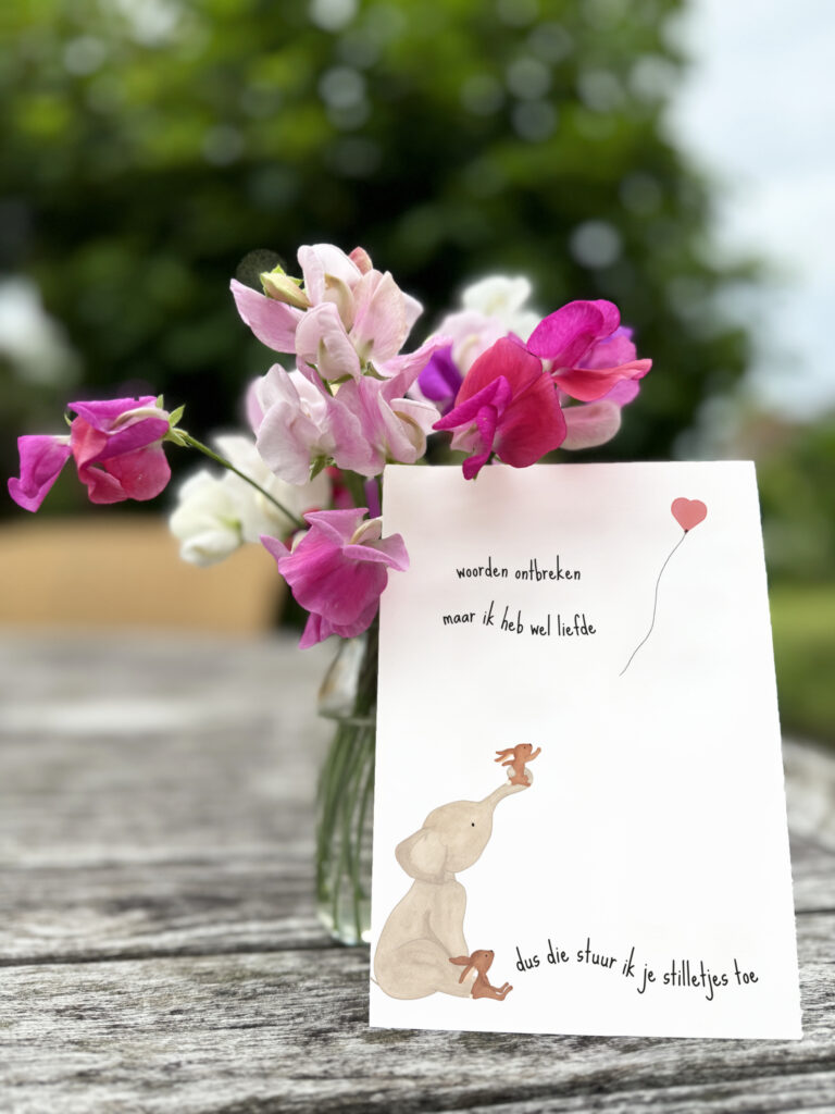 Dubbele Wenskaart | Woorden ontbreken maar ik heb wel liefde dus die stuur ik je stilletjes toe