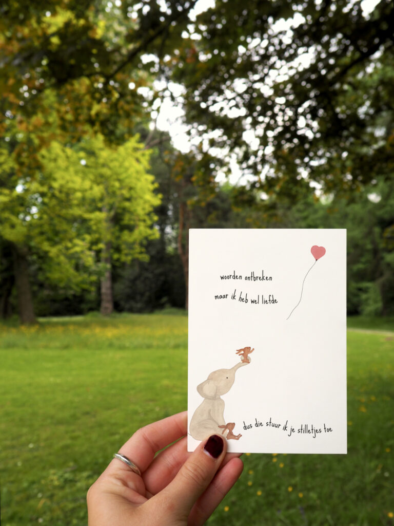 Dubbele Wenskaart | Woorden ontbreken maar ik heb wel liefde dus die stuur ik je stilletjes toe